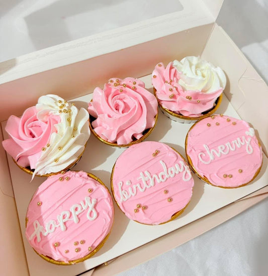 GulBakes customized cupcakes decorated according to customer preferences with personalized colors and toppings
